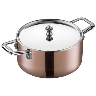 Pentola mini Maitre D'Copper con coperchio in acciaio cm Ø16x14,5