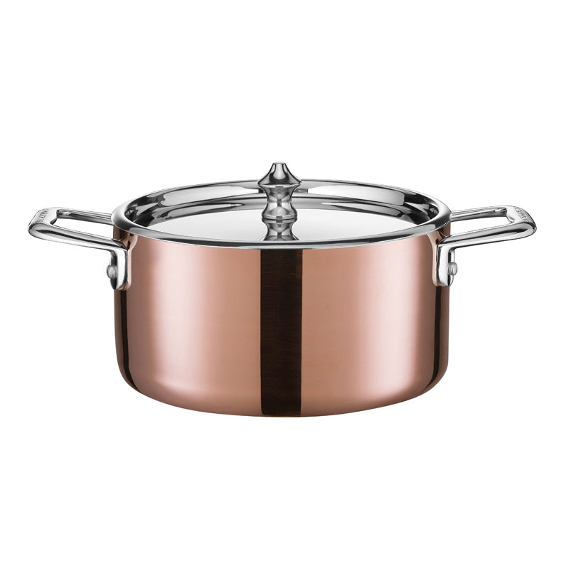 Pentola mini Maitre D'Copper con coperchio in acciaio cm Ø16x14,5