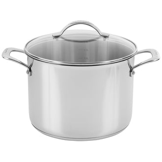 Pentola alta con coperchio in vetro "STS" cm Ø24x18/l 7,2