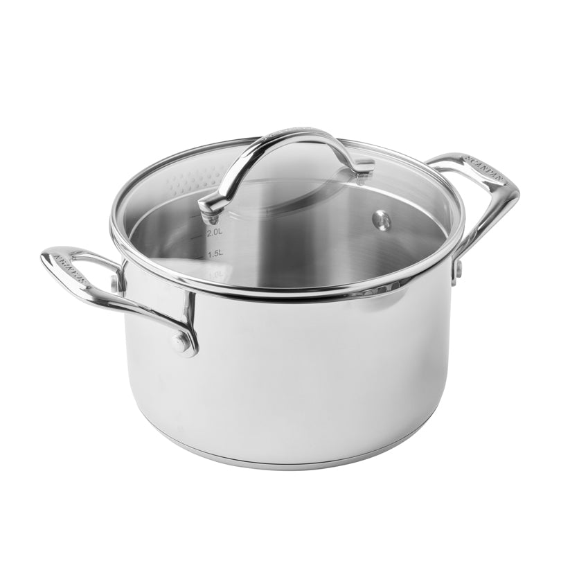 Pentola con coperchio in vetro "STS" cm Ø20/l 3,4