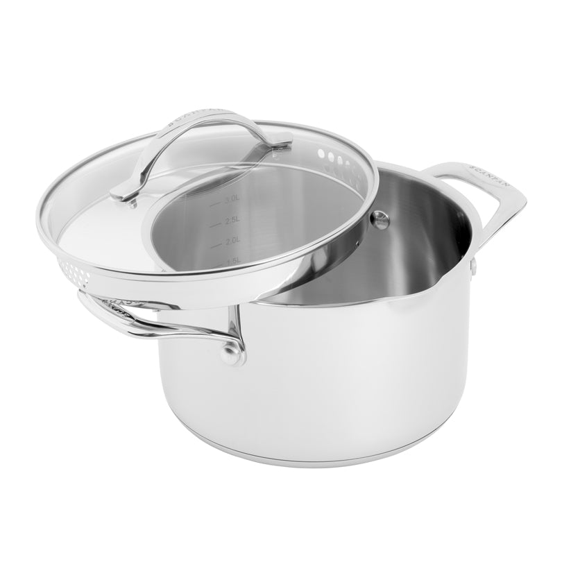 Pentola con coperchio in vetro "STS" cm Ø20/l 3,4