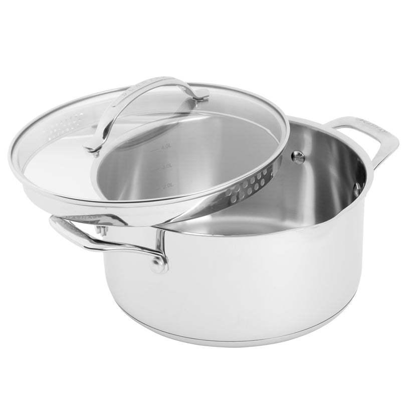 Pentola con coperchio in vetro "STS" cm Ø14/l 4,8