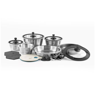 Batteria pentole "Familia - Nesto", 17 pezzi cm Ø16/20/24