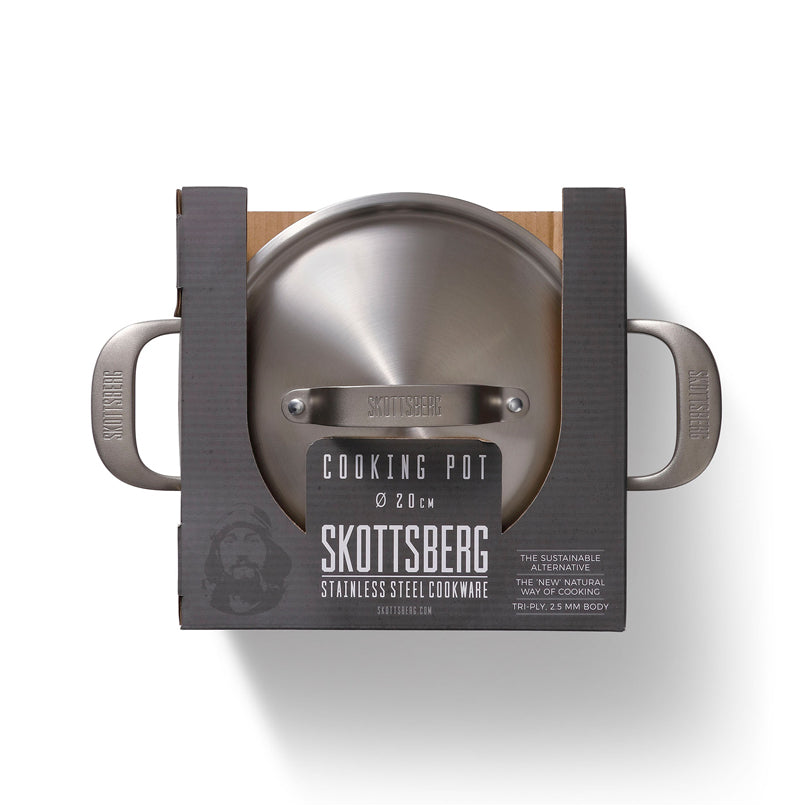 Pentola alta con coperchio "Stainless Steel" cm Ø20x11,5/l 3,3