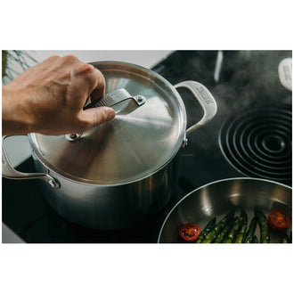 Pentola alta con coperchio "Stainless Steel" cm Ø24x11,5/l 4,75