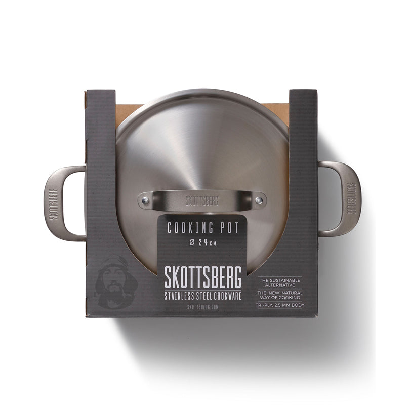 Pentola alta con coperchio "Stainless Steel" cm Ø24x11,5/l 4,75