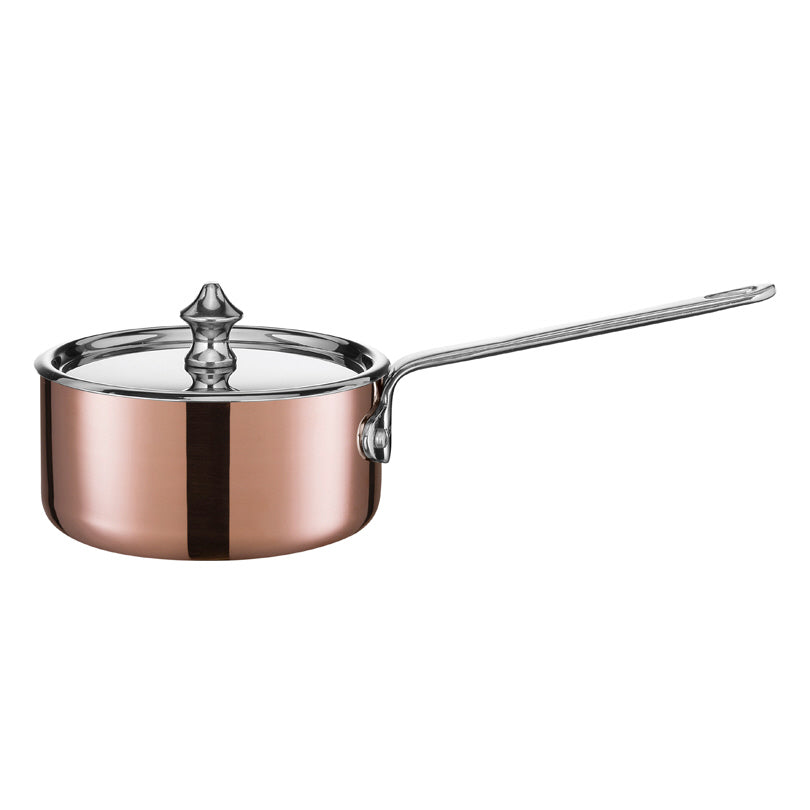 Casseruola mini Maitre D'Copper con manico e coperchio in acciaio cm Ø10x7,3/l 0,35