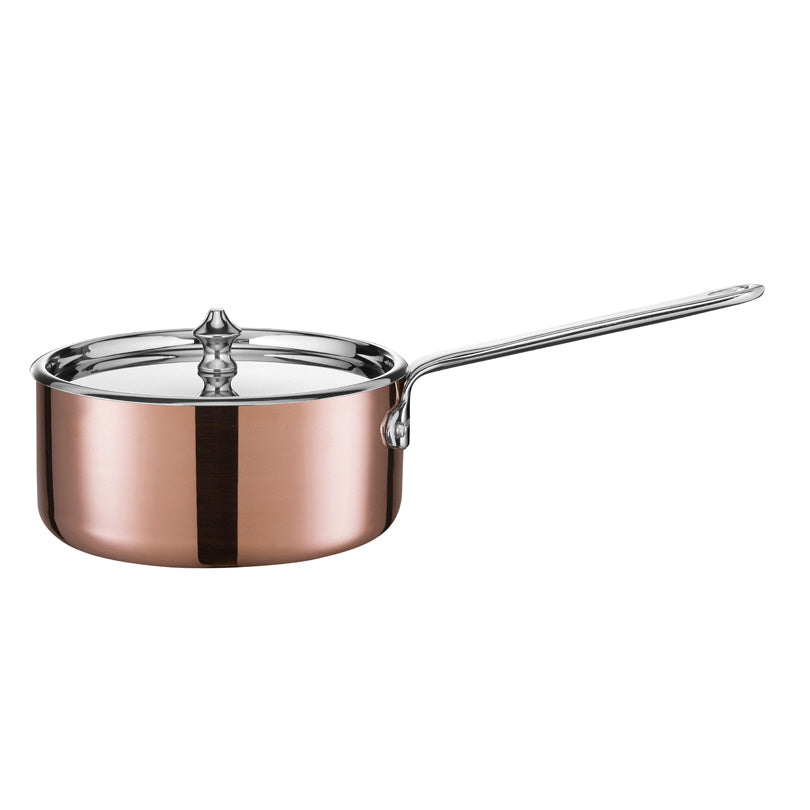 Casseruola "Maitre D'Copper" con manico e coperchio in acciaio cm 14x9,7/l 0,9