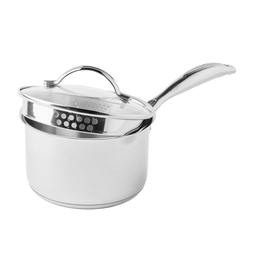 Casseruola con mancio e coperchio in vetro "STS" cm Ø16/l 1,8