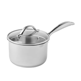 Casseruola con mancio e coperchio in vetro "STS" cm Ø16/l 1,8