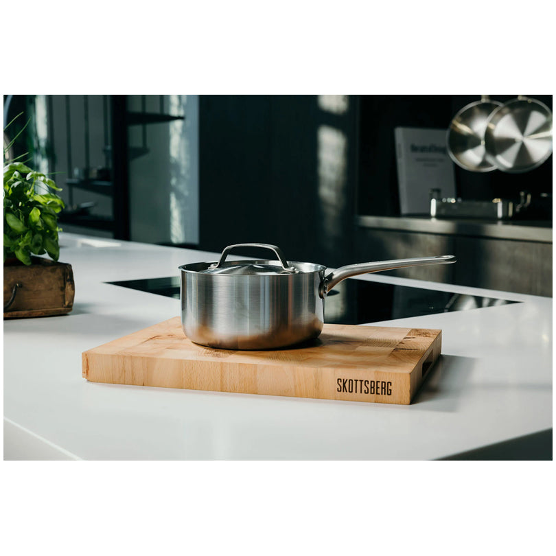 Casseruola con manico e coperchio "Stainless Steel" cm Ø14x7/l 0,1