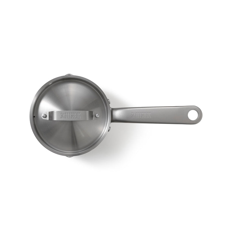 Casseruola con manico e coperchio "Stainless Steel" cm Ø14x7/l 0,1