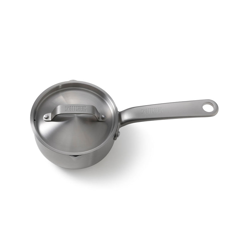 Casseruola con manico e coperchio "Stainless Steel" cm Ø14x7/l 0,1
