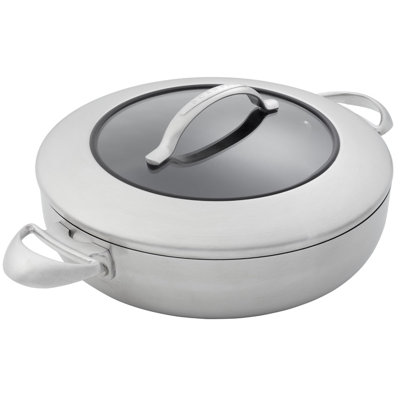 Padella alta "CTX" con 2 manici e coperchio in vetro cm Ø28/l 3,7