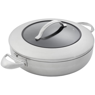 Padella alta "CTX" con 2 manici e coperchio in vetro cm Ø28/l 3,7