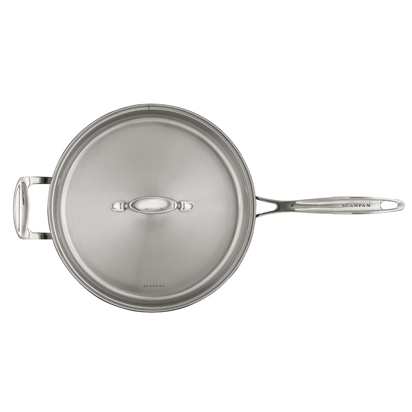 Padella alta con coperchio in vetro, maniglia e manico "IMPACT" cm Ø28x9,8/l3,2