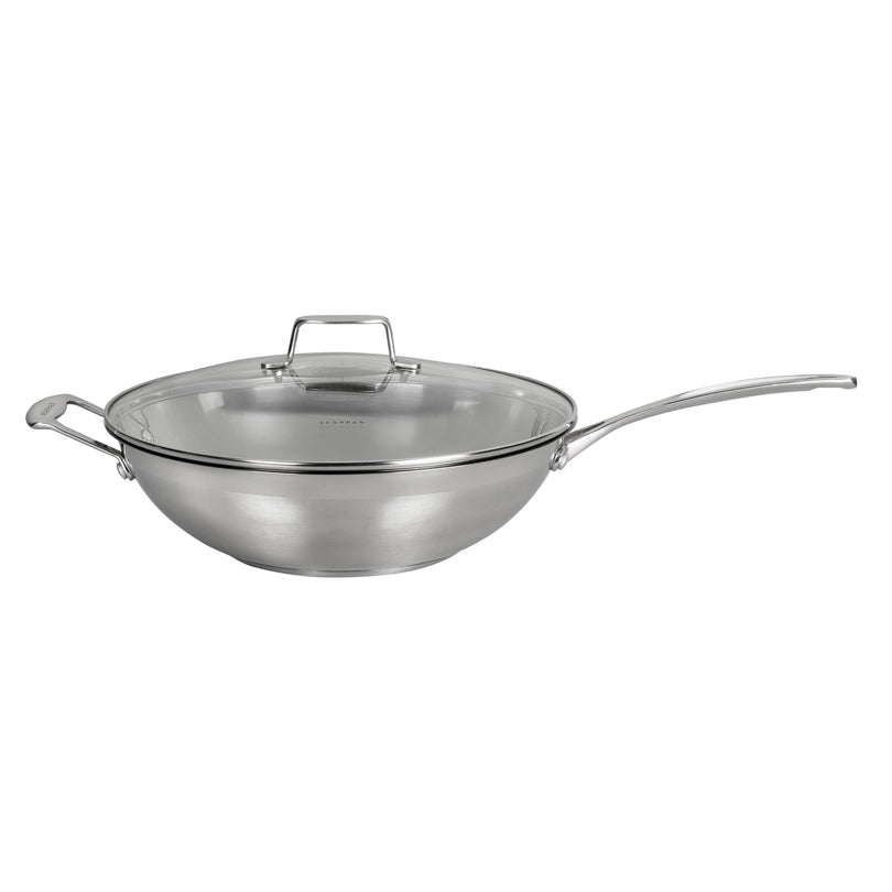 Wok con coperchio in vetro "IMPACT" cmØ32(16,9)x12