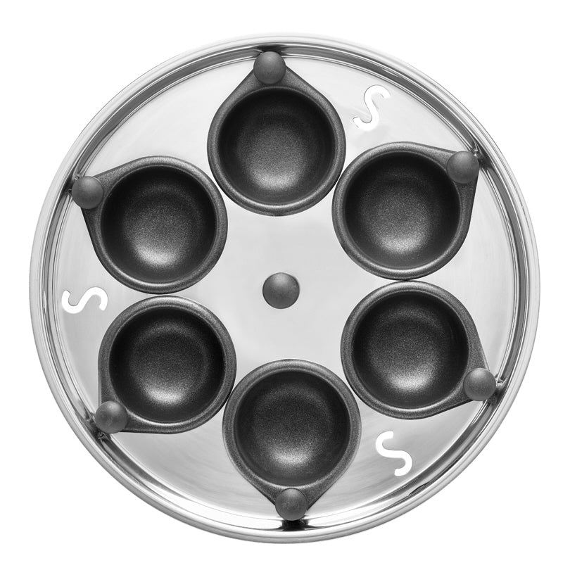 Inserto per uova in camicia TechnIQ con 6 coppette estraibili cm Ø27