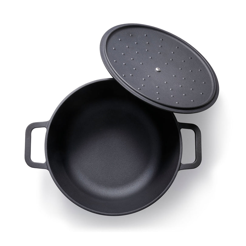 Casseruola con coperchio "Cast Iron", alta cm Ø28x13/l 5,5