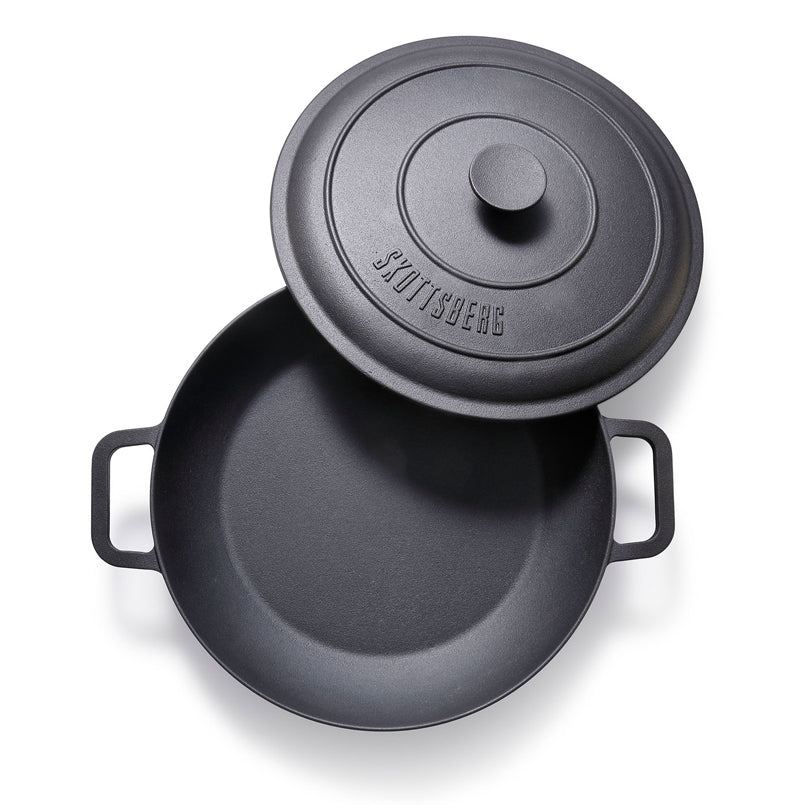 Casseruola con coperchio "Cast Iron", bassa cm Ø31,5x6/l 3