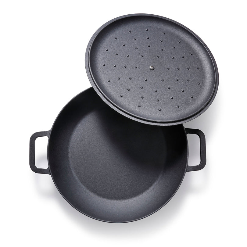 Casseruola con coperchio "Cast Iron", bassa cm Ø31,5x6/l 3