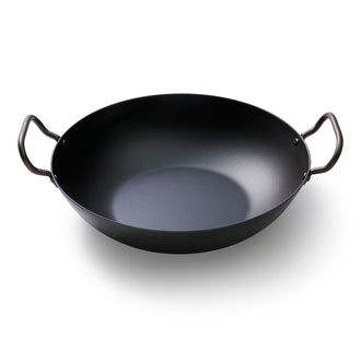 Padella Wok Wadjan "Carbon Steel" con 2 manici laterali cm Ø33x8,5