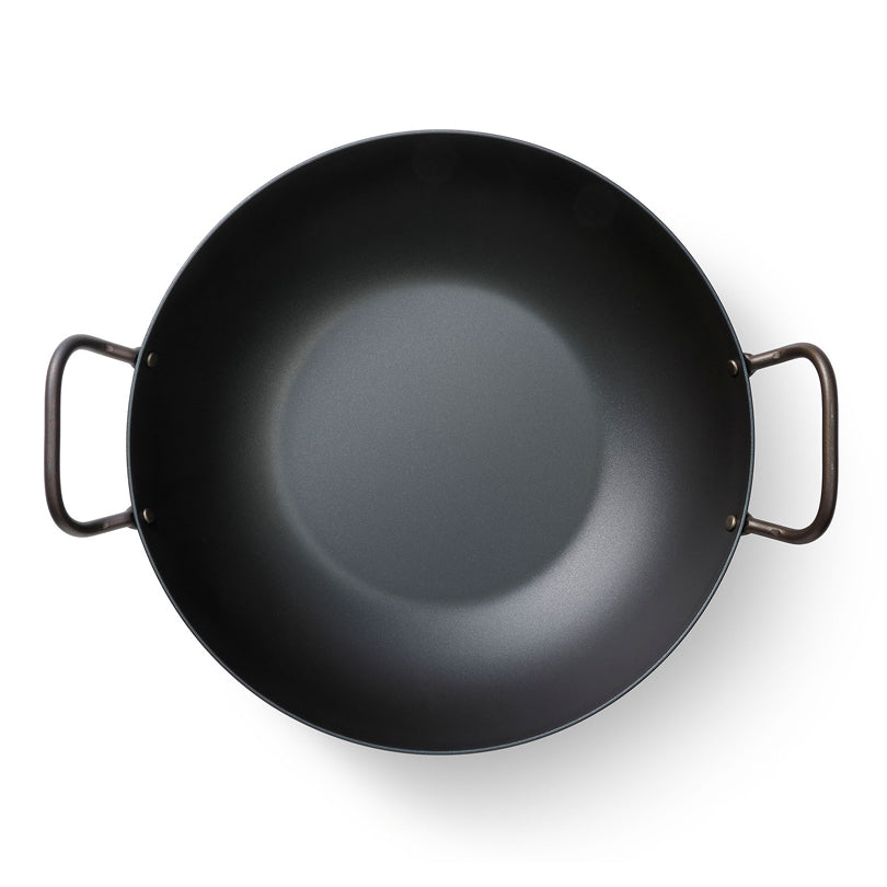 Padella Wok Wadjan "Carbon Steel" con 2 manici laterali cm Ø33x8,5