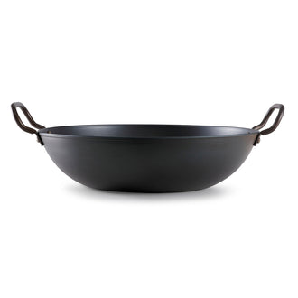 Padella Wok Wadjan "Carbon Steel" con 2 manici laterali cm Ø33x8,5