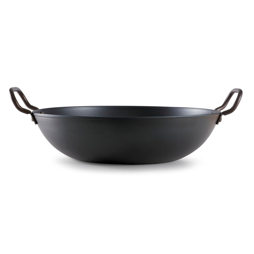 Padella Wok Wadjan "Carbon Steel" con 2 manici laterali cm Ø33x8,5