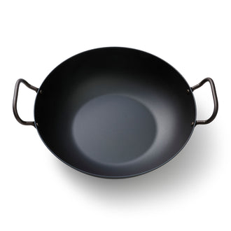 Padella Wok Wadjan "Carbon Steel" con 2 manici laterali cm Ø33x8,5