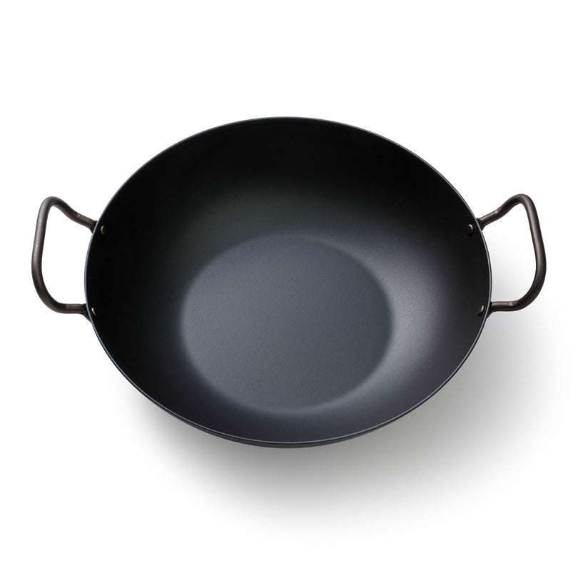 Padella Wok Wadjan "Carbon Steel" con 2 manici laterali cm Ø33x8,5