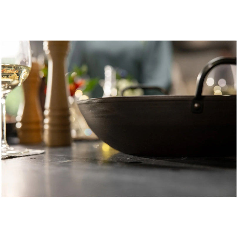 Padella Wok Wadjan "Carbon Steel" con 2 manici laterali cm Ø33x8,5