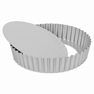 Tortiera quiche Silver Top alto con fondo removibile cm Ø25x5