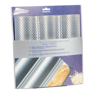 Teglia mini baguette perforata Silver Top da 3 porzioni cm 26x24x2,5