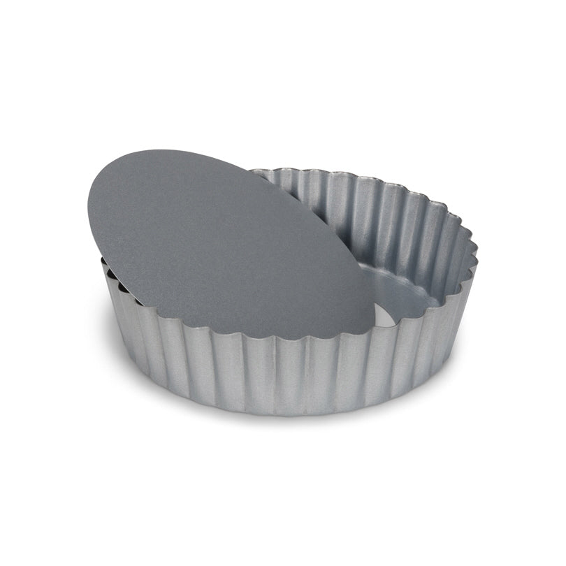 Tortiera quiche Silver Top alto con fondo removibile cm Ø15x4