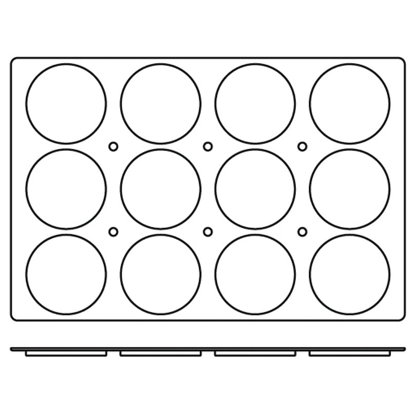 Stampo "Disco" per biscuit "Professional" con 12 cavità cm 60x40/ml 110