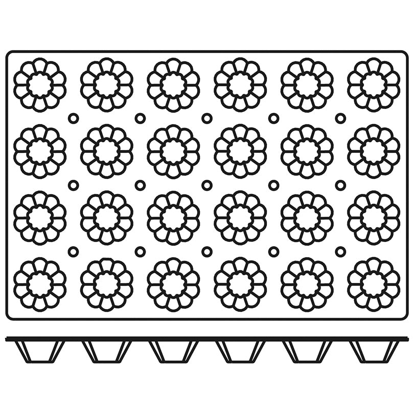 Stampo "Briochette" "Professional" con 24 cavità cm 7,8x3,6/ml 84