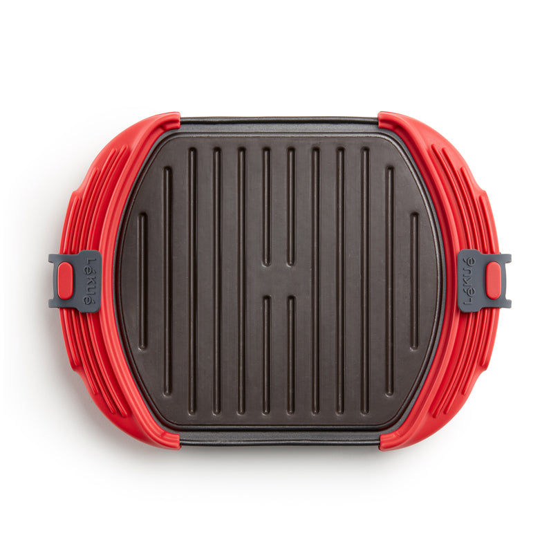 Grill per microonde XL per 3-4 persone, a 2 pezzi cm 27x20,7x4,4