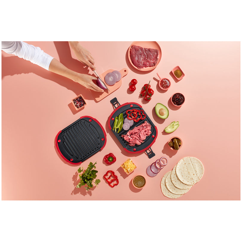 Grill per microonde XL per 3-4 persone, a 2 pezzi cm 27x20,7x4,4