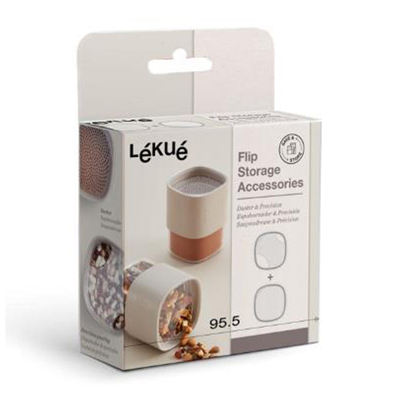 Kit inserto shaker ed inserto dosaggio, adatti ai barattoli da cucina "Flip Storage" cm 9,5x9,5x1,7