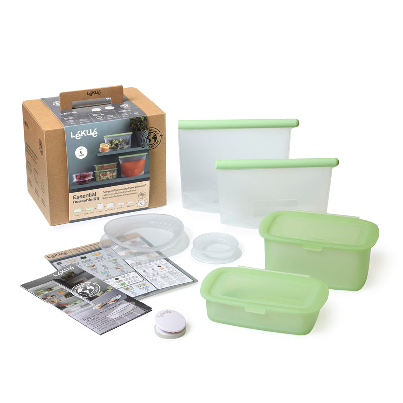 Kit conservazione sostenibile di alimenti "Essential Reusable", 6 pezzi