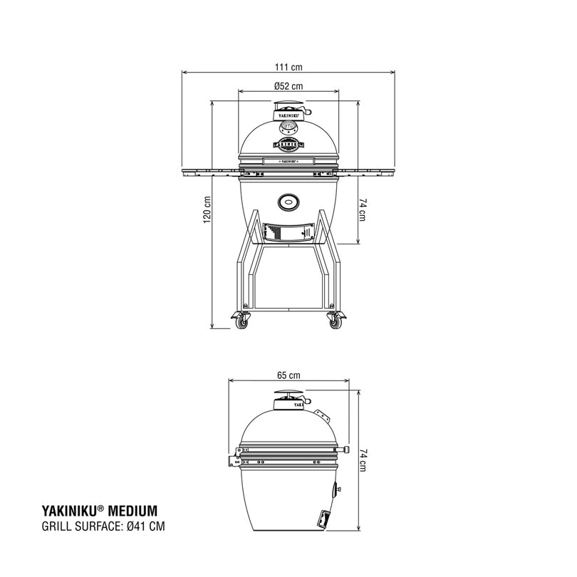 Kamado Medium Complete "Yakiniku", per 4-5 persone cm Ø41/cm 113,5x113,