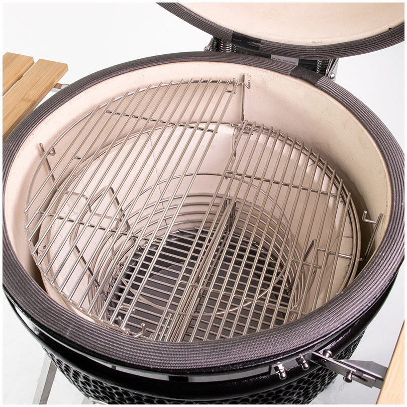 Griglia cottura a mezzaluna per Kamado Large, confezione 2 pezzi cn 46,5x23,25x1