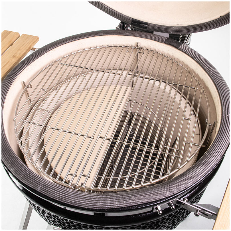 Deflettore di calore/Scudo termico a forma di mezzaluna per Kamado Large, confezione 2 pezzi cm 40x20x6