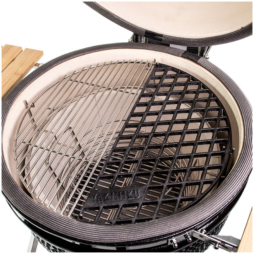 Griglia cottura in ghisa a mezzaluna per Kamado Large cm 48x24x1,5