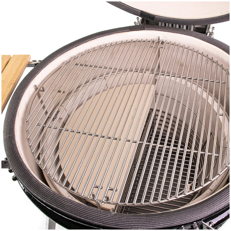 Deflettore di calore/Scudo termico a forma di mezzaluna per Kamado XLarge, confezione 2 pezzi cm 45x22,5x1,3