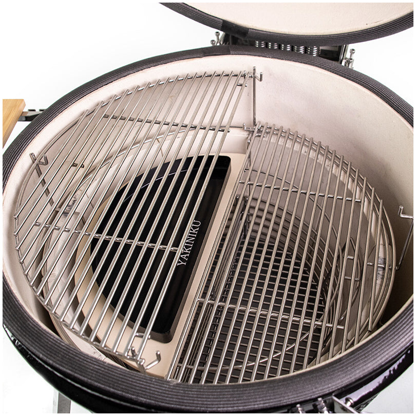 Vassoio raccogli-succhi a forma di mezzaluna per Kamado Large & XLarge cm 36x18x3