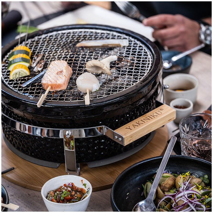 Griglia da tavolo Shichirin tonda, per 2-6 persone cm Ø31/cm 34x17,5