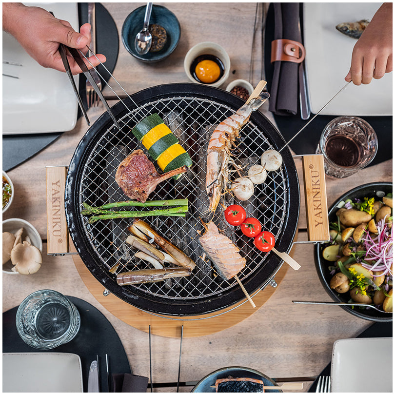 Griglia da tavolo Shichirin tonda, per 2-6 persone cm Ø31/cm 34x17,5