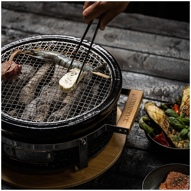Griglia da tavolo Shichirin tonda, per 2-6 persone cm Ø31/cm 34x17,5